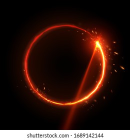 Laser circle burn effect background