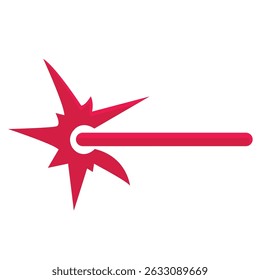 Laser clip art, laser beam ray vector illustration, red laser beam, isolated on white background