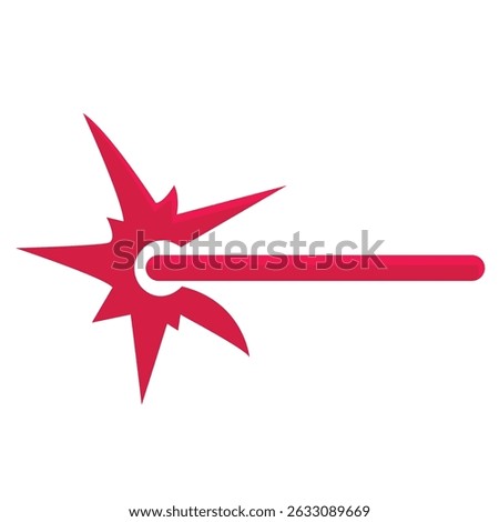 Laser clip art, laser beam ray vector illustration, red laser beam, isolated on white background