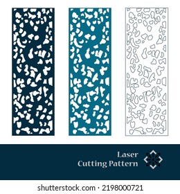 Laser and CNC cut pattern. Vector template with abstract geometric texture in oriental style, floral grid ornament. Decorative stencil panel for laser cutting of wood, metal, engraving.