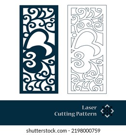 Laser and CNC cut pattern. Vector template with abstract geometric texture in oriental style, floral grid ornament. Decorative stencil panel for laser cutting of wood, metal, engraving.