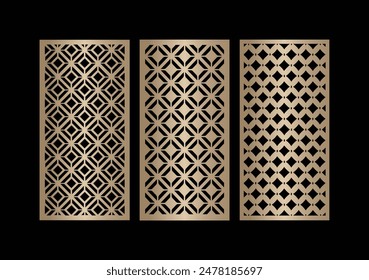 Laser and CNC cutting panels template. Decorative Laser die cut pattern design