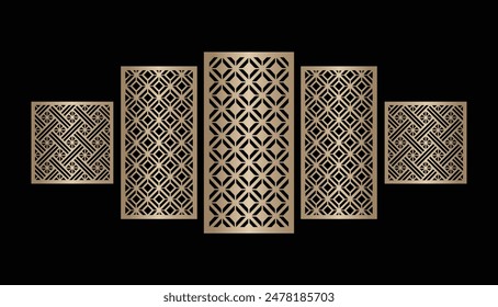 Laser and CNC cutting panels template. Decorative Laser die cut pattern design