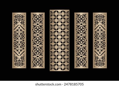 Laser and CNC cutting panels template. Decorative Laser die cut pattern design