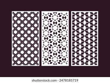 Laser and CNC cutting panels template. Decorative Laser die cut pattern design