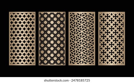 Laser and CNC cutting panels template. Decorative Laser die cut pattern design