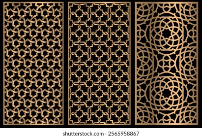 Laser and CNC cutting panels template, Islamic, arabic moroccan geometric patterns, islamic designs and patterns collection, muslim arabesque geometric patterns