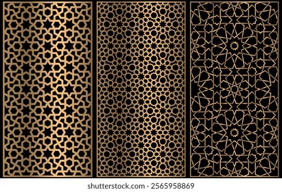 Laser and CNC cutting panels template, Islamic, arabic moroccan geometric patterns, islamic designs and patterns collection, muslim arabesque geometric patterns