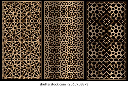 Laser and CNC cutting panels template, Islamic, arabic moroccan geometric patterns, islamic designs and patterns collection, muslim arabesque geometric patterns