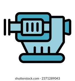 Vector de contorno del icono del equipo de corrección láser. Mira el ojo. Color de la atención médica
