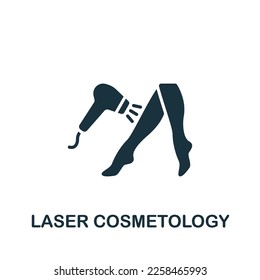 Laser cosmetology icon. Monochrome simple sign from cosmetology collection. Laser cosmetology icon for logo, templates, web design and infographics.