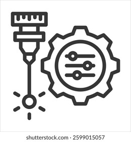 Laser Customization Outline Icon Vector Illustration