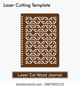 Laser Cut Aesthetic Design for Wood Journal cover. Wood and acrylic notebook laser cutting template file. Laser cut Diary cover template design for mdf and acrylic cutting.