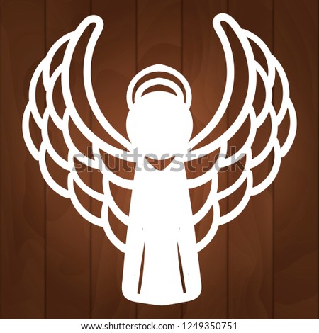 Laser cut  Angel for paper cutting. Christmas tree angel decoration. Paper angel for Christmas tree. Angel silhouette. Vector file for laser cutting, wood cutting and metal cutting