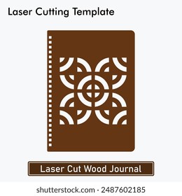 Laser Cut Artistic Design for Wood Journal cover. Wood and acrylic notebook laser cutting template file. Laser cut Diary cover template design for mdf and acrylic cutting.