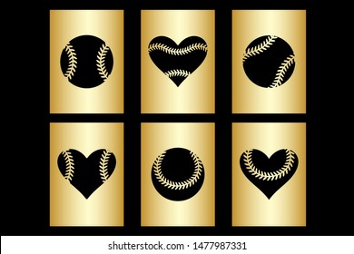laser cut Baseball invitation cards template set, vector.