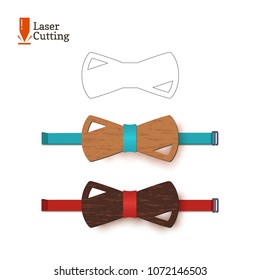 Laser cut bow-tie template for DIY. Vector silhouette for cutting a bow tie on a cnc, lathe made of wood, metal, plastic. The idea of design of a stylish accessory