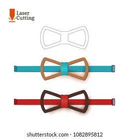 Laser cut bow-tie template for DIY. Vector silhouette for cutting a bow tie on a cnc, lathe made of wood, metal, plastic. The idea of design of a stylish accessory