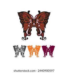 Vector de diseño animal de mariposa de corte láser