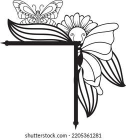 Laser Cut Butterfly door Corner 