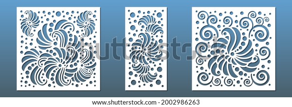 Laser Cut Card Background Decorative Panels Stock Vector (Royalty Free