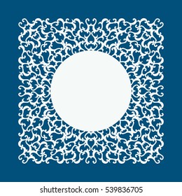 Laser cut card with swirls. Laser cutting template for diy, greeting cards, envelopes, wedding invitations, decorative elements.