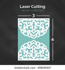 Laser Cut Card. Template For Cutting. Cutout Illustration.
