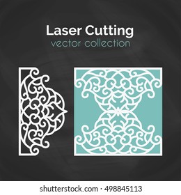 Laser Cut Card. Template For Cutting. Cutout Illustration.