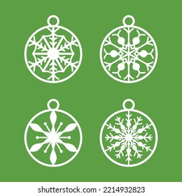 laser cut christmas ball vector set