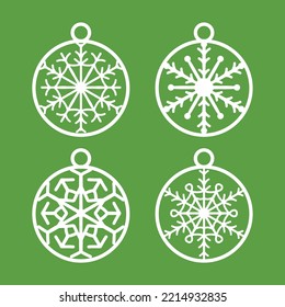laser cut christmas ball vector set