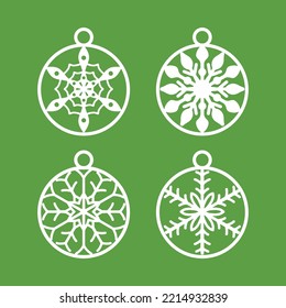 Laser-Weihnachtskugel-Vektorset