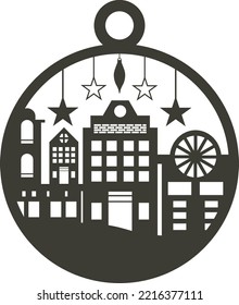 laser cut christmas ball vector set