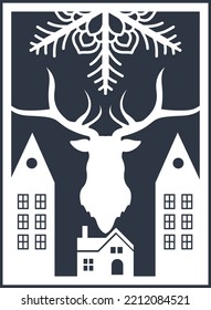 Laser Cut Christmas card design.