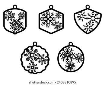 Laser Cut Christmas Ornament Decoration svg