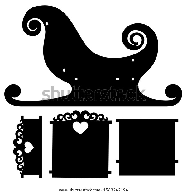 Laser Cut Christmas Sleigh Template