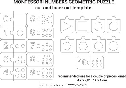 Laser cut Laser cutting template pattern Montessori numbers geometry puzzle learning educational school supplies DIY crafts woodwork mdf wood