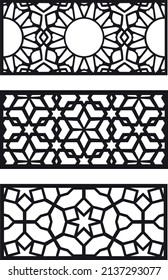 puertas de decoración de corte láser, diseño de patrones de ventanas geométrico,motivos florales abstractos vectoriales material 