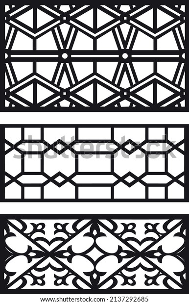 laser cut\
decoration doors,windows pattern design geometric,abstract floral\
motifs vector illustration stock\
