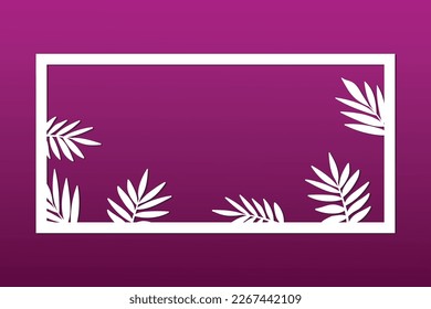 Laser cut. Decorative card for cutting. Ratio 2:3. Vector illustration of a laser cutting, plotter cutting, cutting dies and screen printing. Leaves foliage pattern.