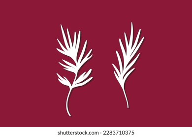 Laser cut. Decorative card for cutting. Ratio 2:3. Vector illustration of a laser cutting, plotter cutting, cutting dies and screen printing. Leaves foliage pattern.