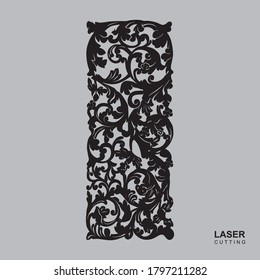 laser cut decorative element. Wall  panel cutting template.