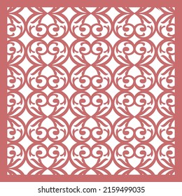 Laser cut decorative panel set with lace pattern, square templates.
