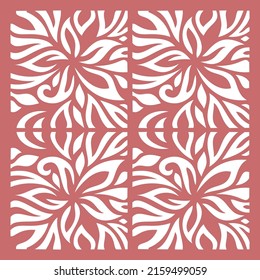 Laser cut decorative panel set with lace pattern, square templates.