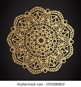 Laser Cut Design. Template For Paper Or Machine Cutting With Decorative Mandala. Vector Illustration.