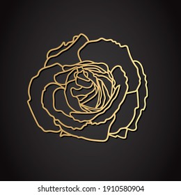 Laser cut design. Template for paper or machine cutting with rose flower. Vector illustration.