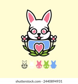 Laser cut easter rabbit design vector