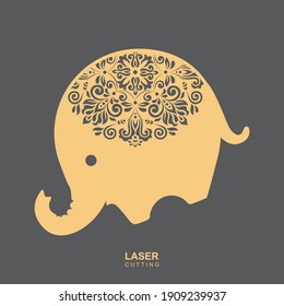Laser Cut Elephant Decorative Design