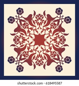 Laser cut floral arabesque ornament pattern vector. Template cutting wedding invitation, greeting card. Silhouette pattern printing, engraving, laser cutting paper, wood, metal, stencil manufacturing