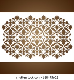 Laser cut floral arabesque ornament pattern vector. Template cutting wedding invitation, greeting card. Silhouette pattern printing, engraving, laser cutting paper, wood, metal, stencil manufacturing