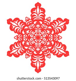 Laser cut floral mandala. Lacy template pattern for cutting. Element for wedding invitation envelope, label.